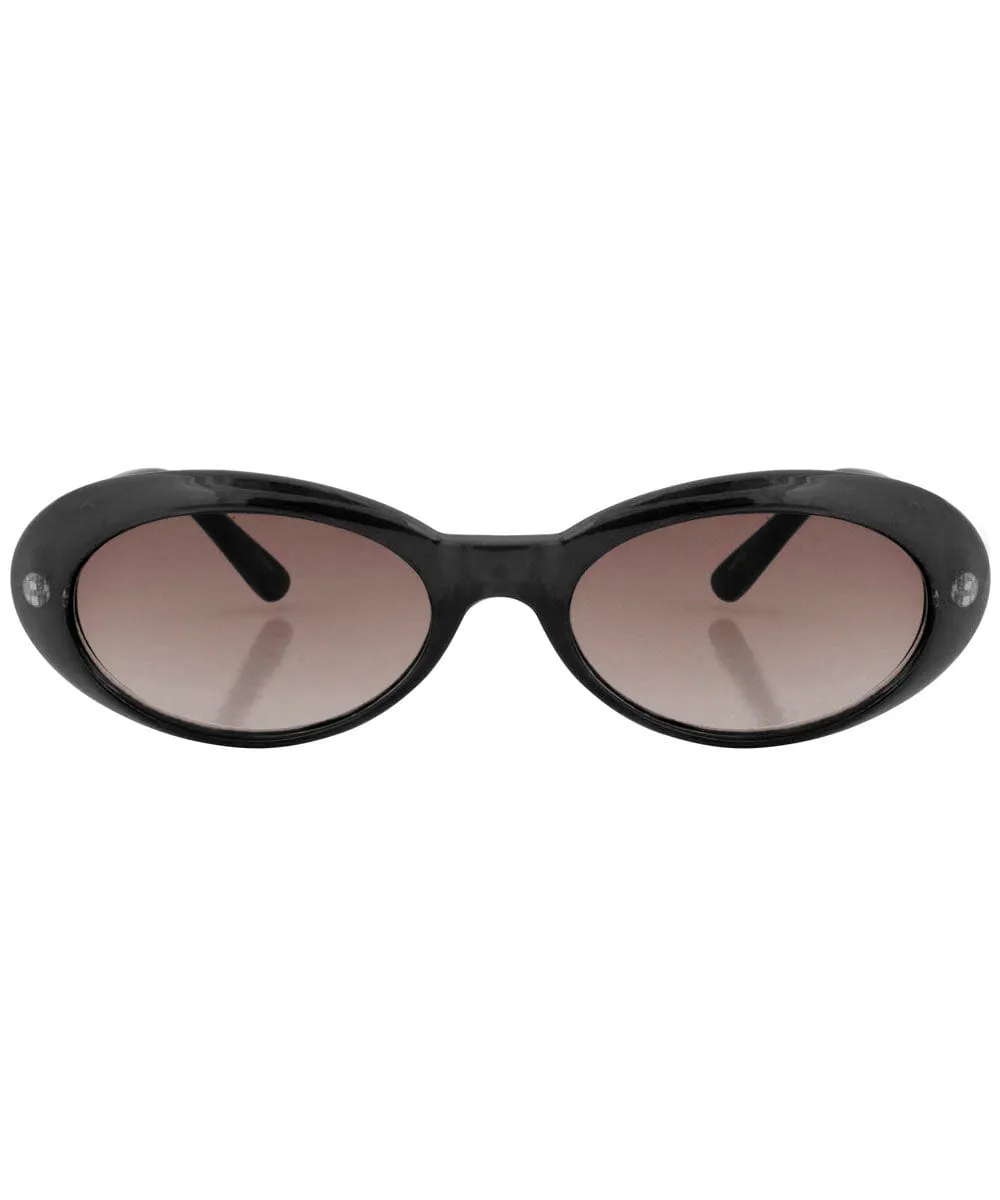 BITTERS Black Oval Sunglasses sold by Giant Vintage product image thumbnail 3