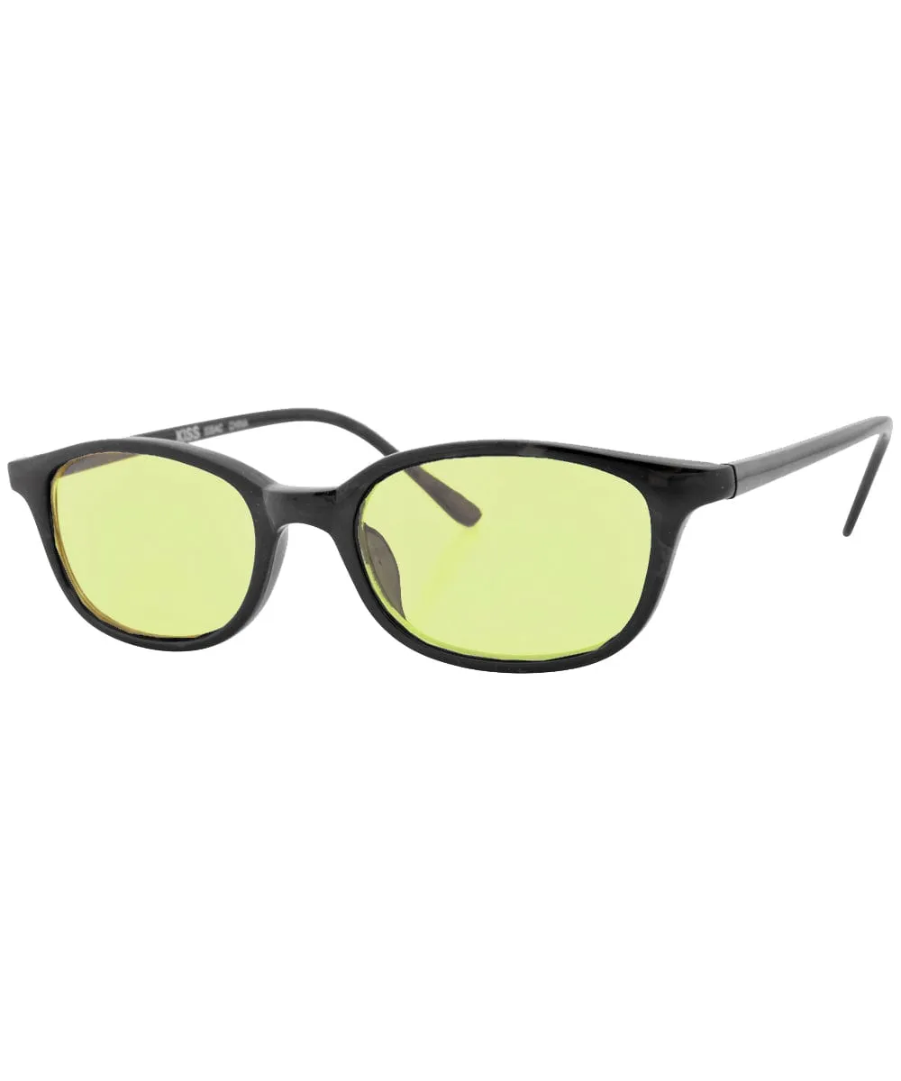 MAZZY Black/Yellow Classic Colored Y2K Sunglasses sold by Giant Vintage product image thumbnail 2