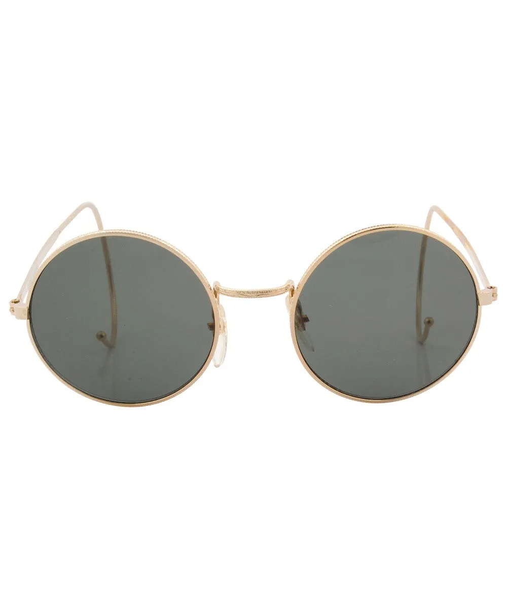 CLOCKWORK Gold Round Sunglasses sold by Giant Vintage product image thumbnail 3