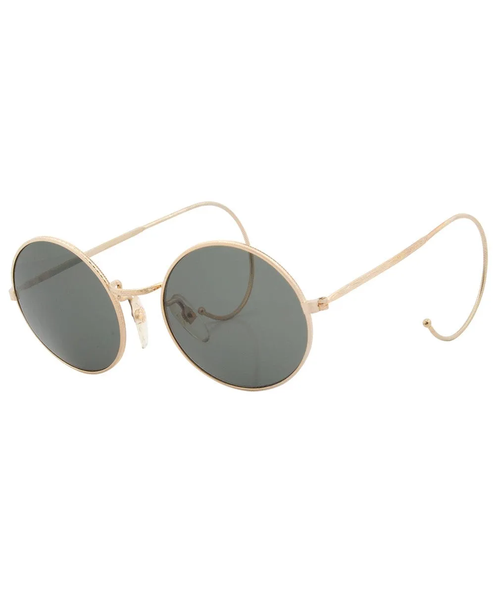 CLOCKWORK Gold Round Sunglasses sold by Giant Vintage product image thumbnail 2