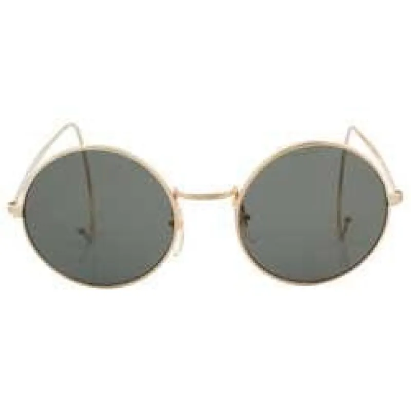 CLOCKWORK Gold Round Sunglasses sold by Giant Vintage