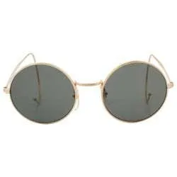 CLOCKWORK Gold Round Sunglasses sold by Giant Vintage