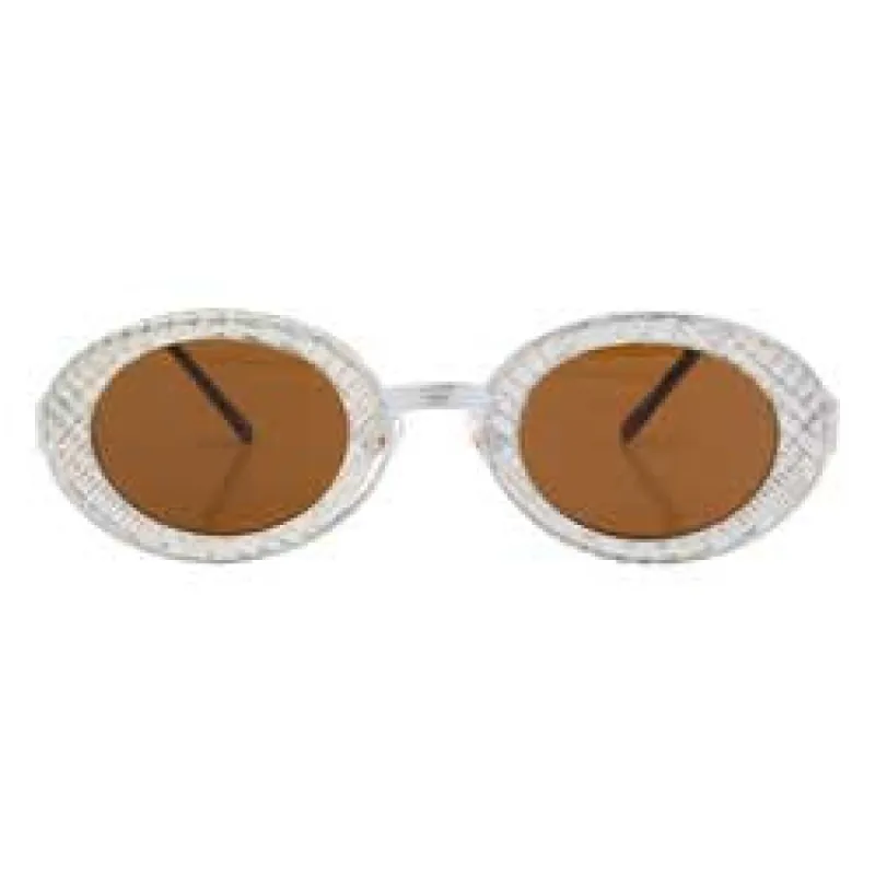 SPACELAND Brown Oval Sunglasses sold by Giant Vintage