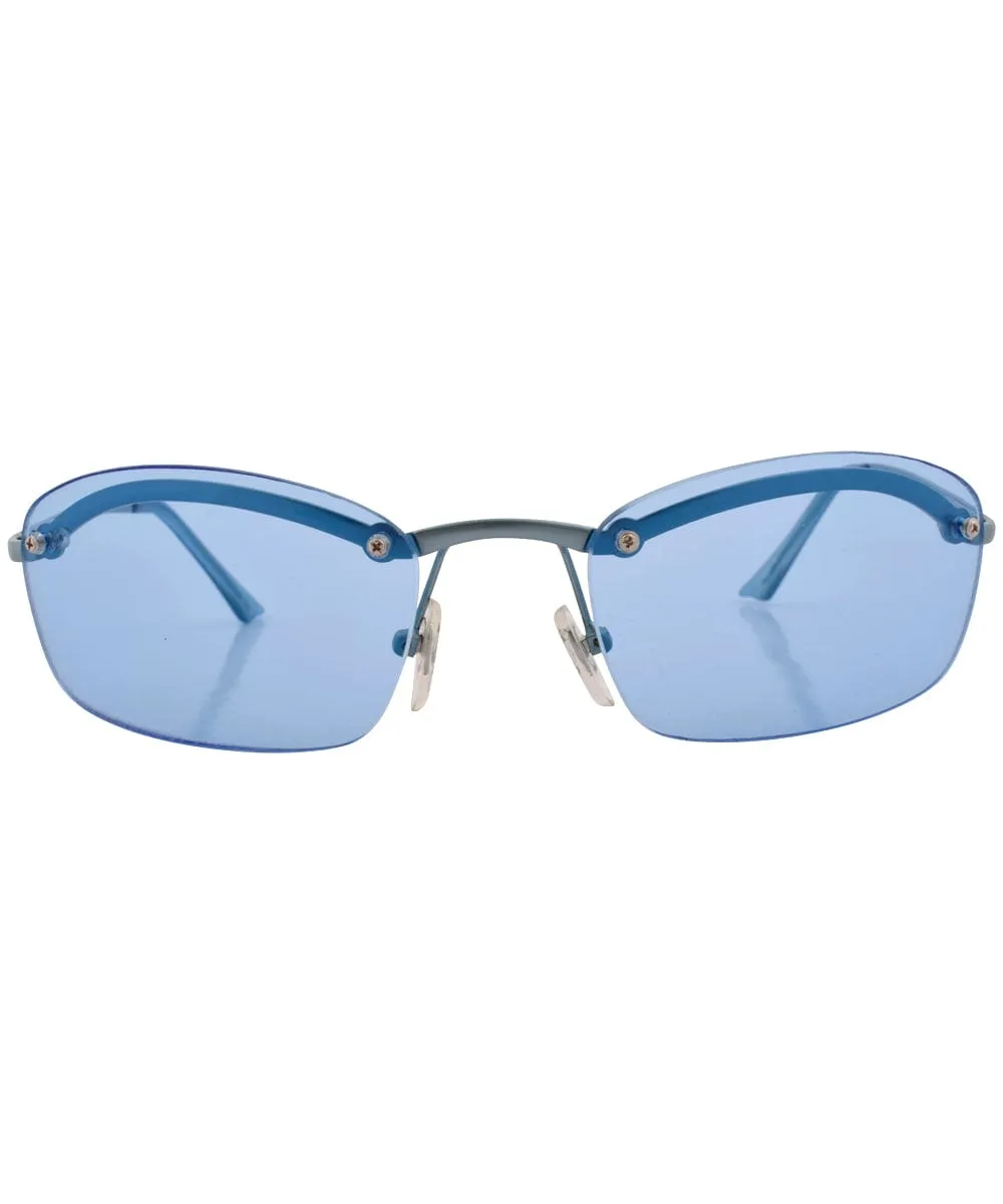 SPIN Blue Rimless Sunglasses sold by Giant Vintage product image thumbnail 3