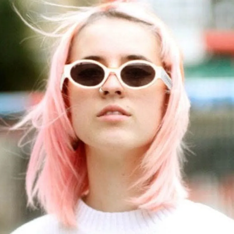 CRAYONS White Oval Sunglasses sold by Giant Vintage