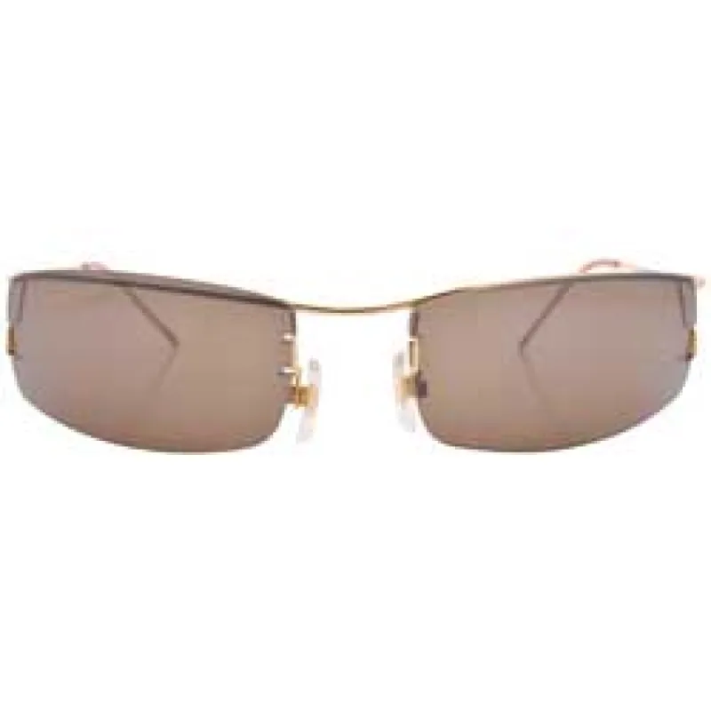 SLICKTATOR Gold/Brown Rimless Sunglasses sold by Giant Vintage