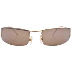 SLICKTATOR Gold/Brown Rimless Sunglasses sold by Giant Vintage