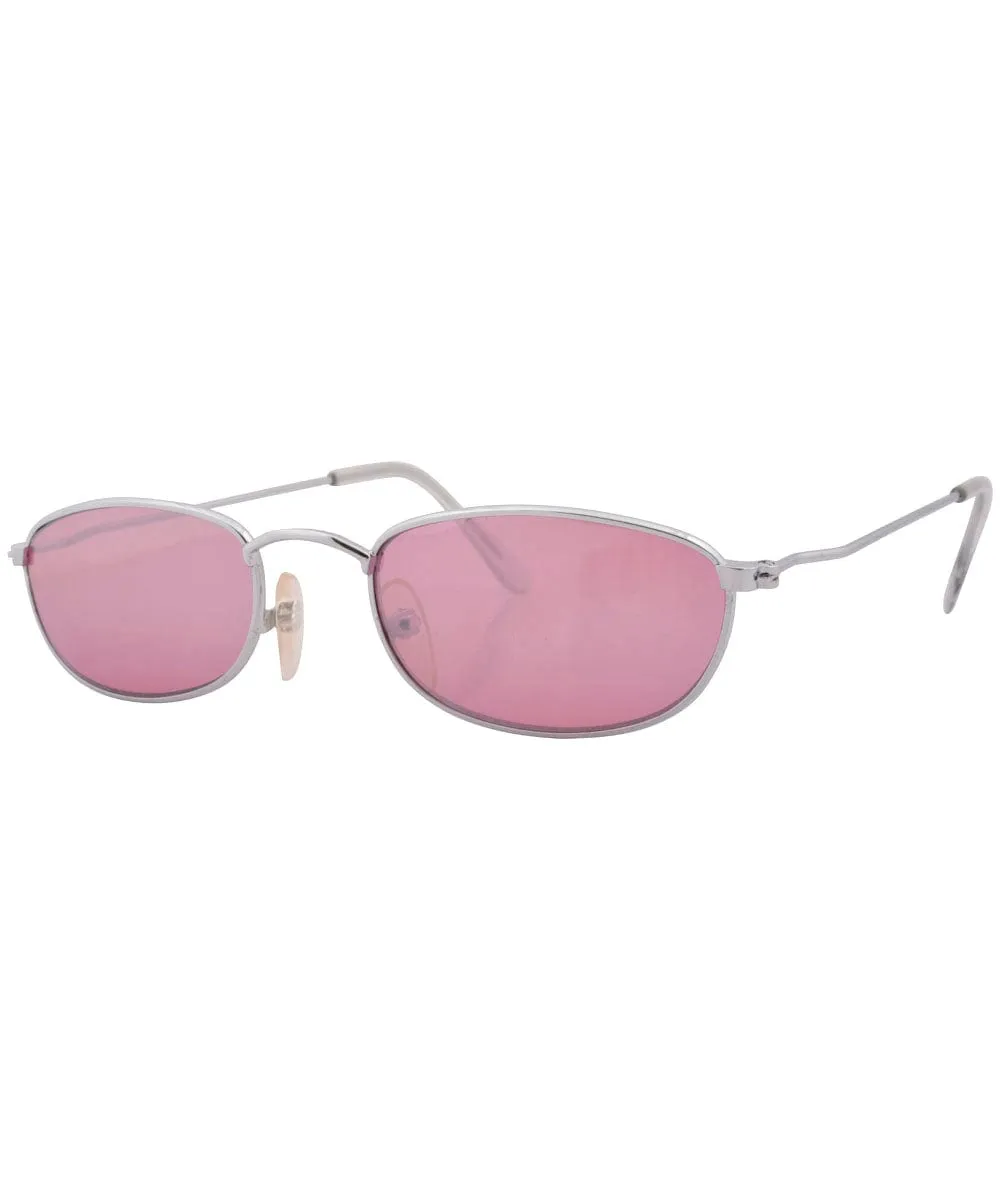 STRANGER Silver / Pink Square Sunglasses sold by Giant Vintage product image thumbnail 2