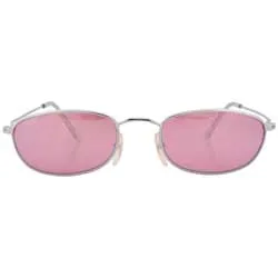 STRANGER Silver / Pink Square Sunglasses sold by Giant Vintage
