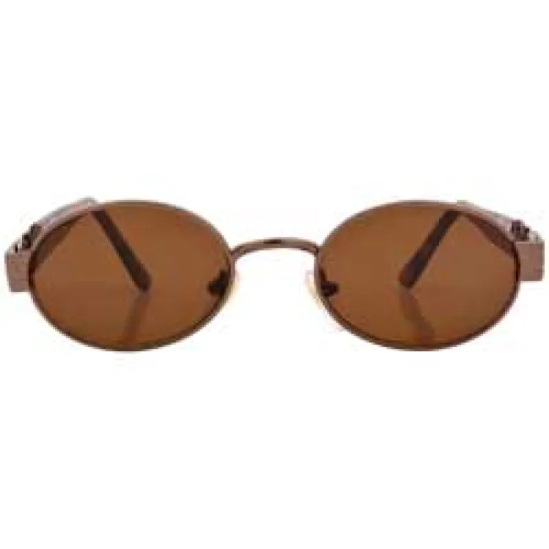 HOURS Copper Oval Sunglasses sold by Giant Vintage