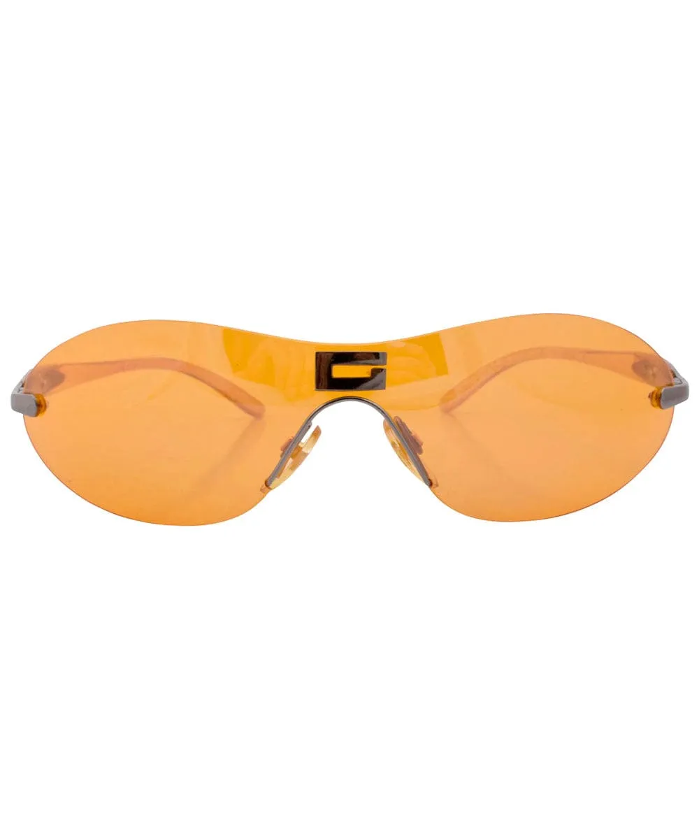 GLAMP Orange Rimless Sunglasses sold by Giant Vintage product image thumbnail 2