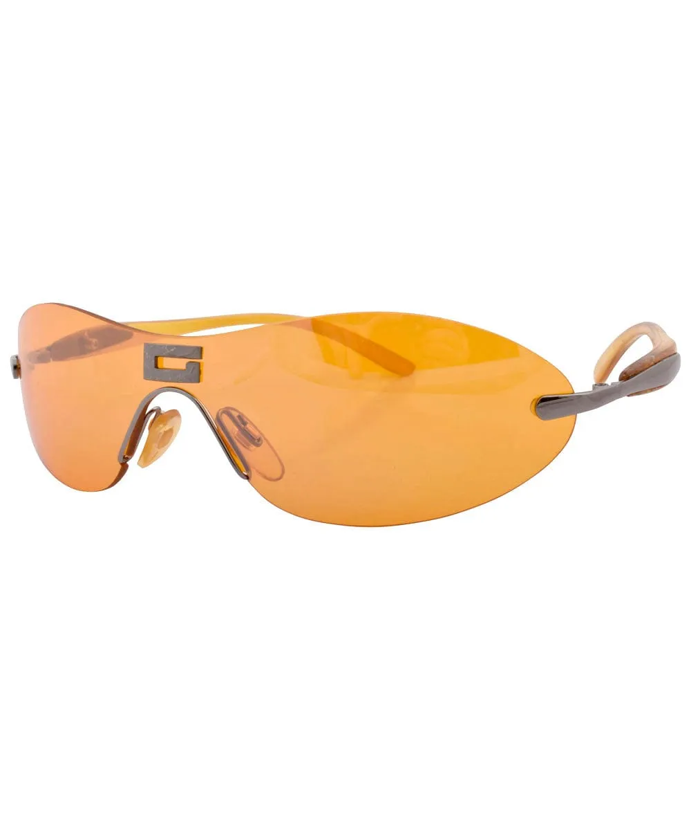 GLAMP Orange Rimless Sunglasses sold by Giant Vintage product image thumbnail 3
