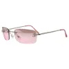 AMETHYST Rimless Y2K Sunglasses sold by Giant Vintage