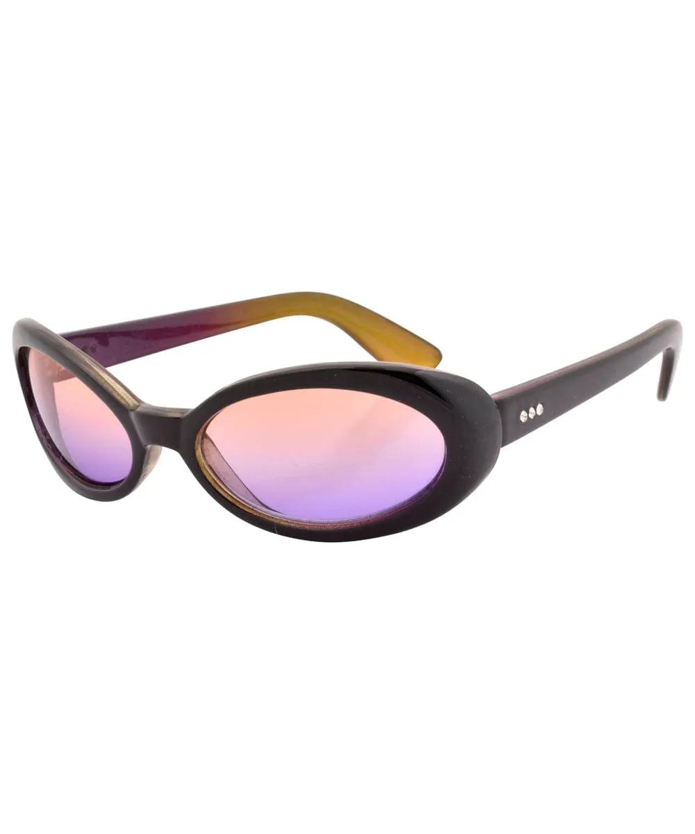 DEALEEO Pink/Purple Oval Sunglasses sold by Giant Vintage product image thumbnail 3