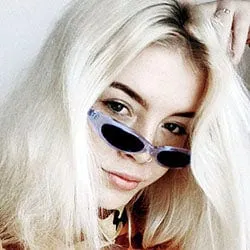 CAROLINA Crystal Blue Slim Cat-Eye Sunglasses sold by Giant Vintage product image thumbnail 2