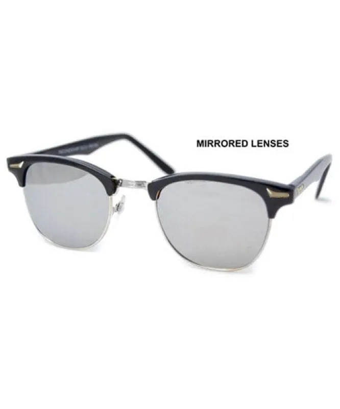 MILO Gloss Black Browline Sunglasses sold by Giant Vintage