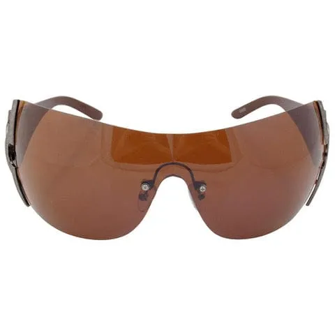 NICOLE Gunmetal/Brown Shield Sunglasses sold by Giant Vintage product image thumbnail 2