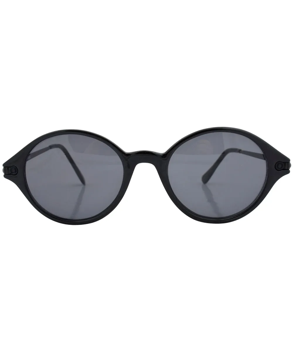 BECKETT Black Oval Sunglasses sold by Giant Vintage product image thumbnail 3