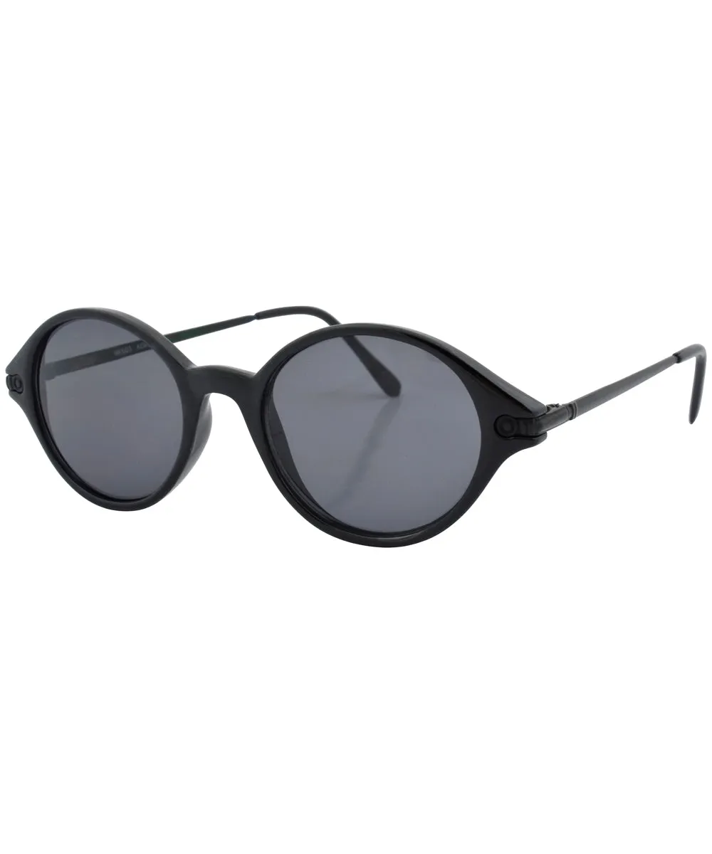 BECKETT Black Oval Sunglasses sold by Giant Vintage product image thumbnail 2