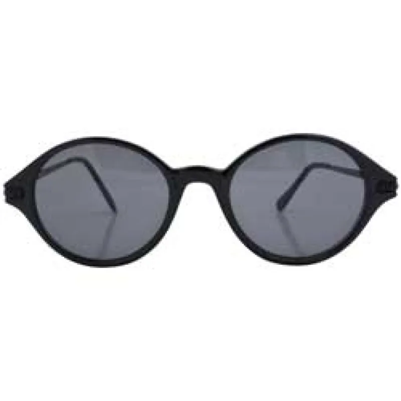 BECKETT Black Oval Sunglasses sold by Giant Vintage