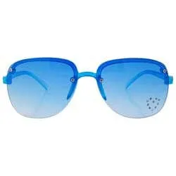 SPRINGY Blue/Heart Rimless Sunglasses sold by Giant Vintage
