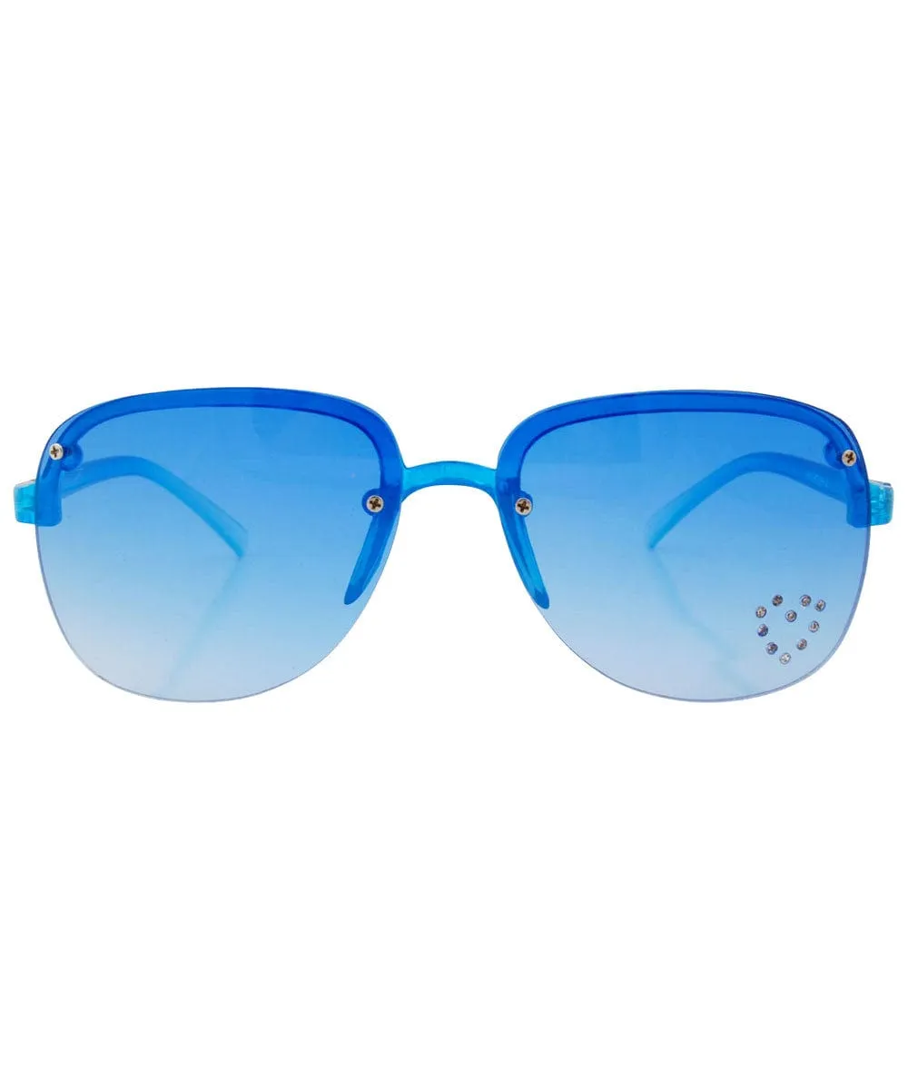 SPRINGY Blue/Heart Rimless Sunglasses sold by Giant Vintage product image thumbnail 3