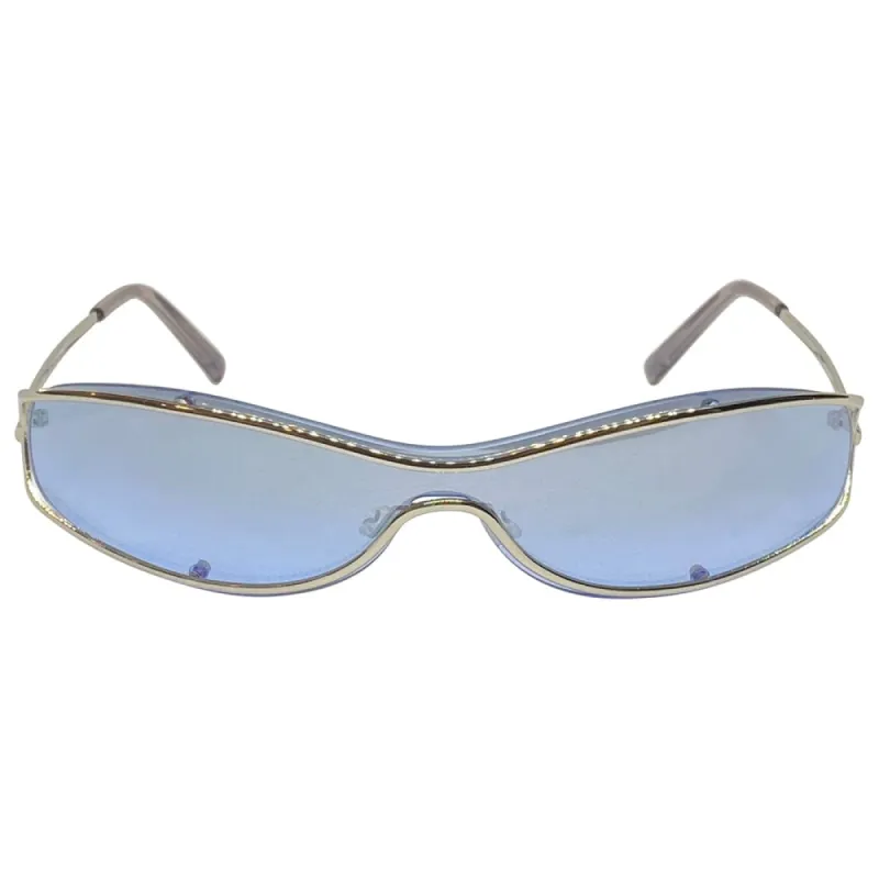 SPARKLY Blue Round Sunglasses sold by Giant Vintage