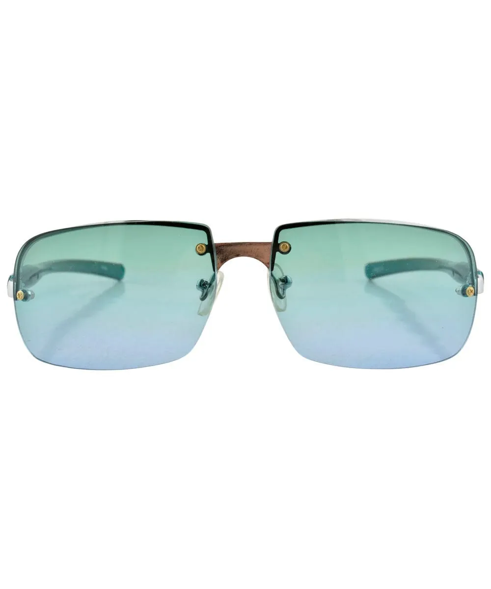YUMCH Aqua Aviator Sunglasses sold by Giant Vintage product image thumbnail 3