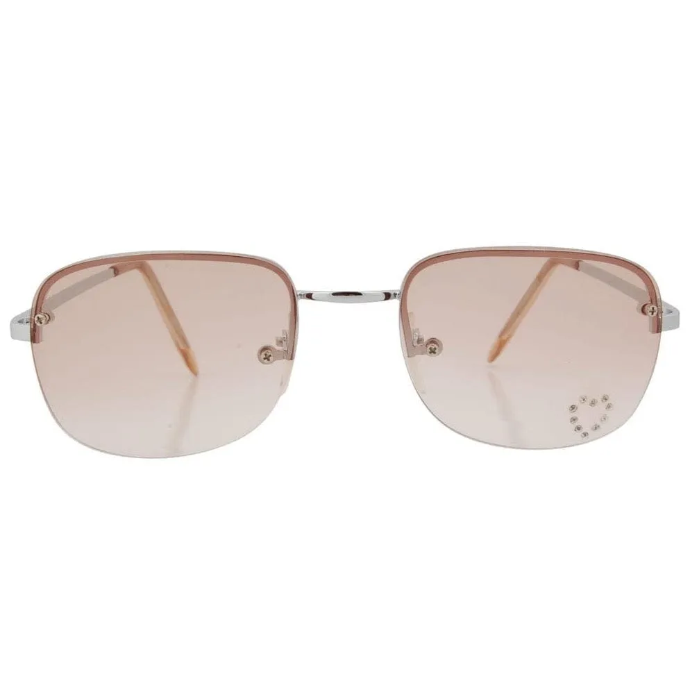 BIRTHDAY Brown Heart Rimless Sunglasses sold by Giant Vintage