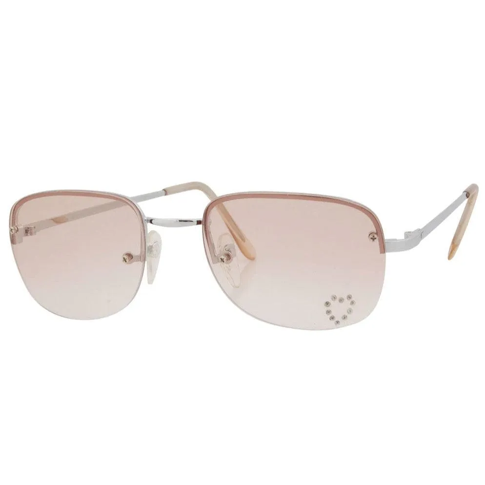 BIRTHDAY Brown Heart Rimless Sunglasses sold by Giant Vintage product image thumbnail 2