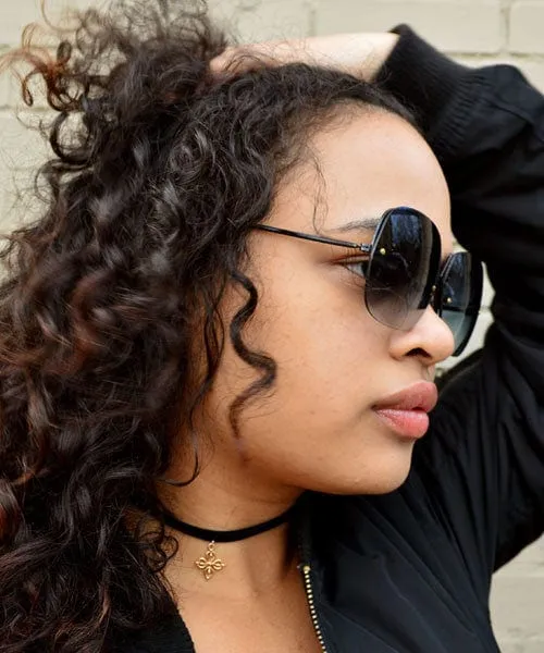 VIRGO Black 70s Sunglasses sold by Giant Vintage product image thumbnail 3