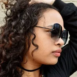 VIRGO Black 70s Sunglasses sold by Giant Vintage