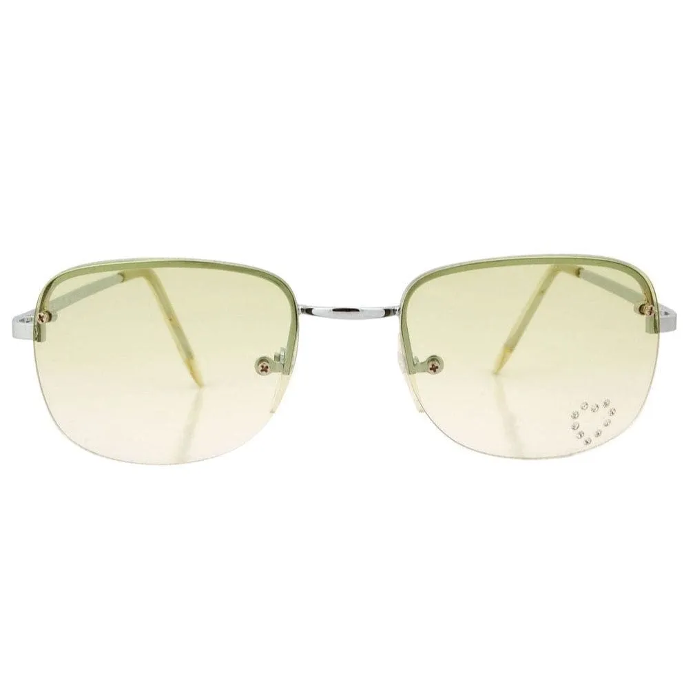BIRTHDAY Green Heart Rimless Sunglasses sold by Giant Vintage product image thumbnail 3