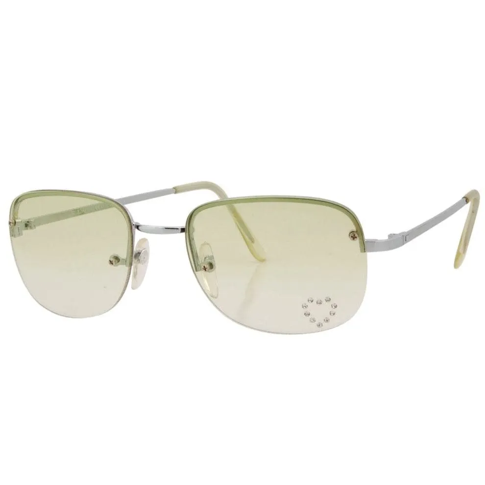 BIRTHDAY Green Heart Rimless Sunglasses sold by Giant Vintage