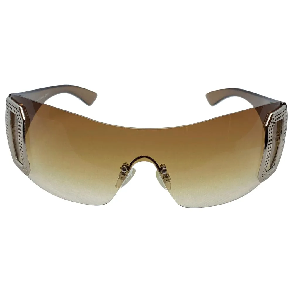 GHOSTED Amber Rimless Shield Sunglasses sold by Giant Vintage product image thumbnail 2
