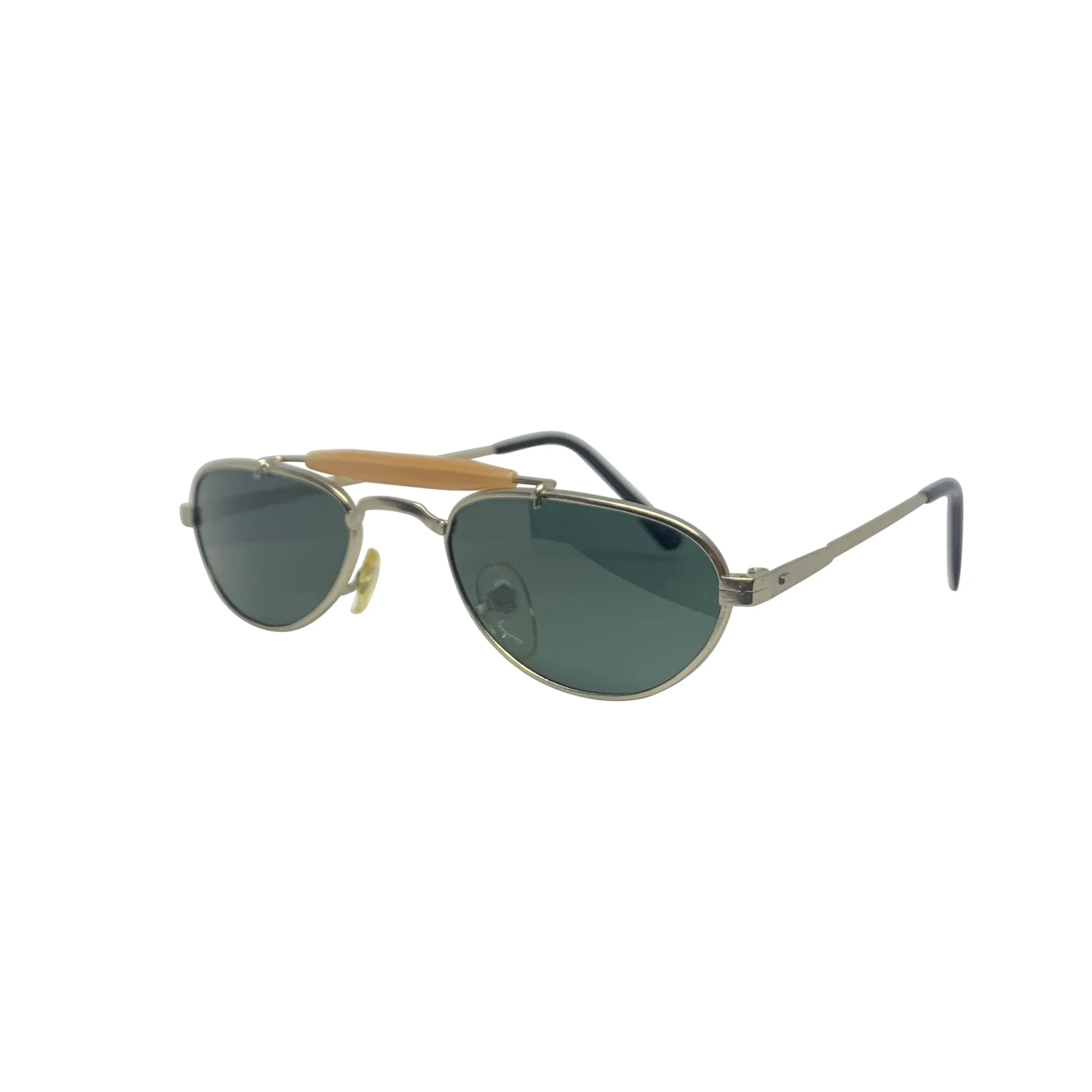 BARACK-O Silver Tan Small Aviator Sunnies sold by Giant Vintage product image thumbnail 2