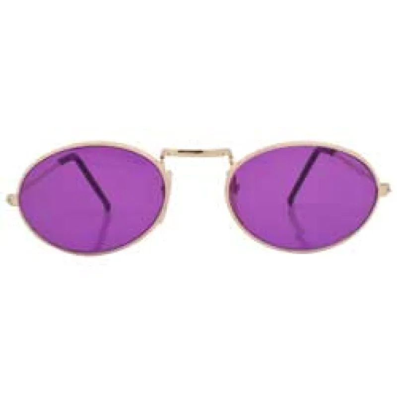 HUGS Gold/Purple Oval Sunglasses sold by Giant Vintage