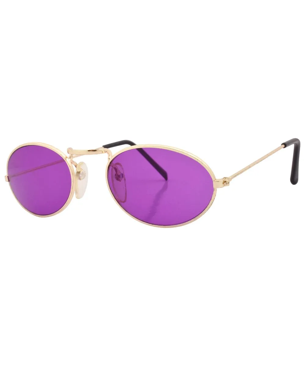 HUGS Gold/Purple Oval Sunglasses sold by Giant Vintage product image thumbnail 2