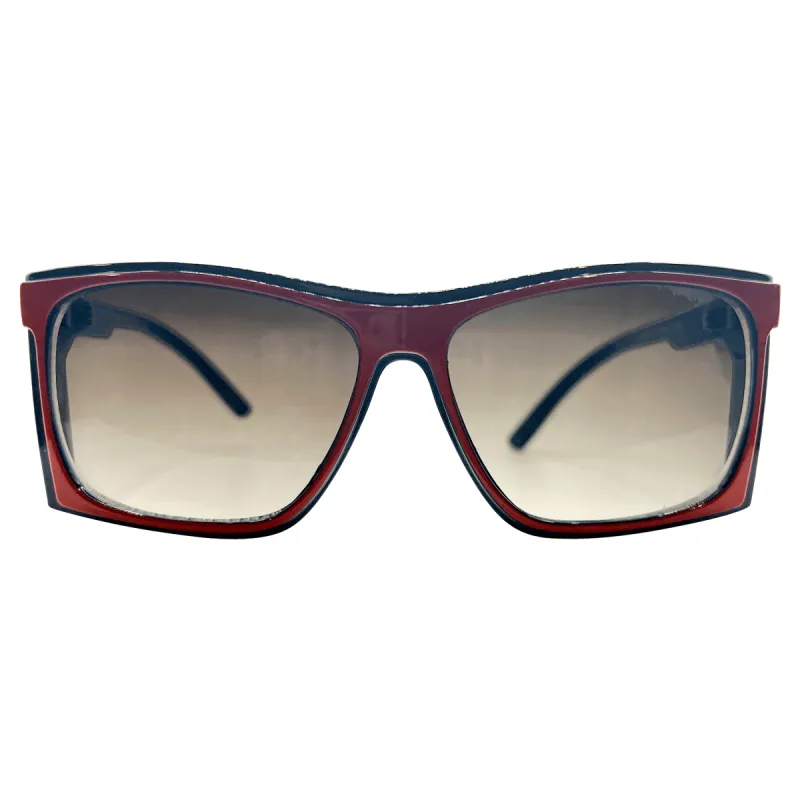 X-RAY Red 80s Square Shield Sunglasses sold by Giant Vintage