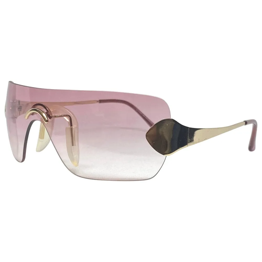 TONER Pink Y2K Rimless Sunglasses *As Seen On: Chloe Bailey* sold by Giant Vintage product image thumbnail 3