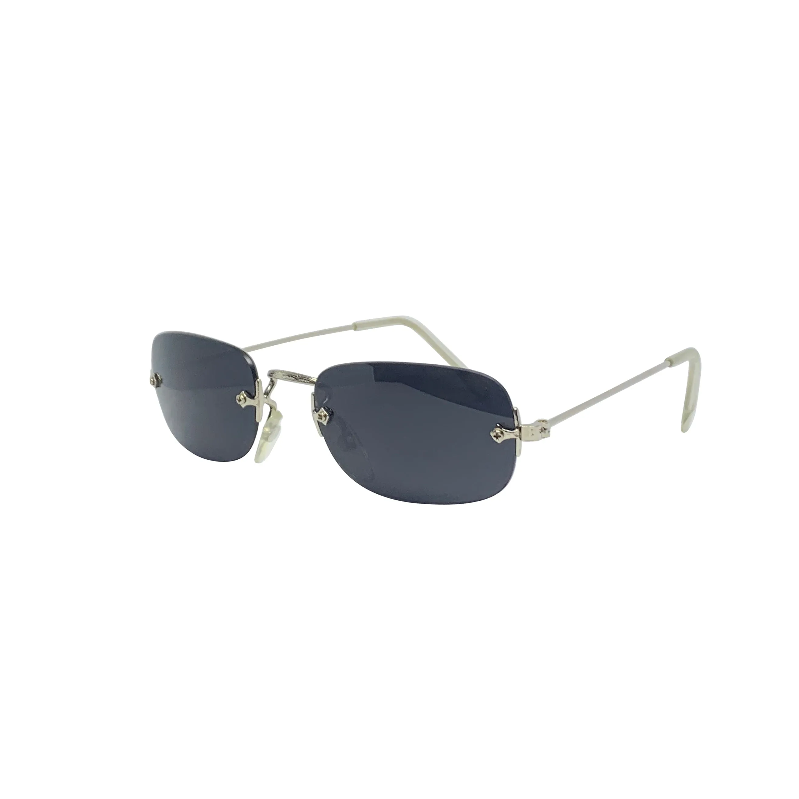 SOUP Rimless 90s Silver/Super Dark Sunglasses sold by Giant Vintage product image thumbnail 2