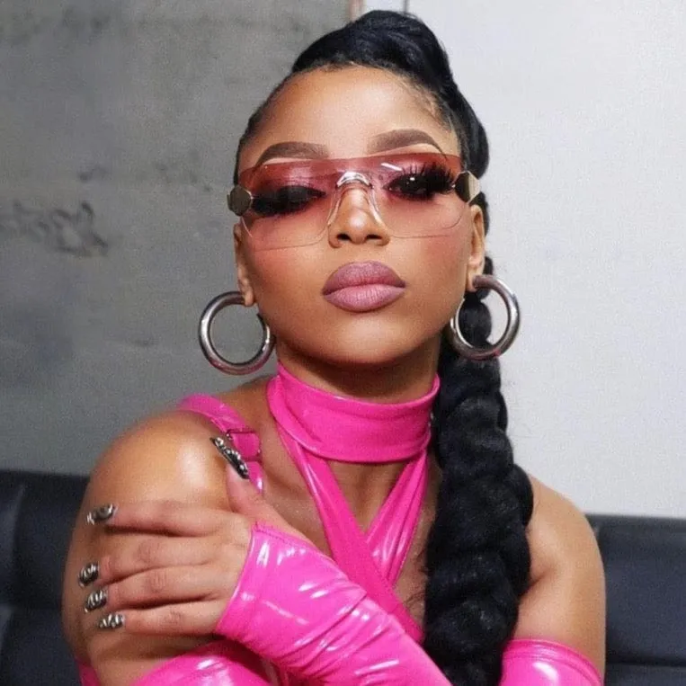 TONER Pink Y2K Rimless Sunglasses *As Seen On: Chloe Bailey* sold by Giant Vintage product image thumbnail 2