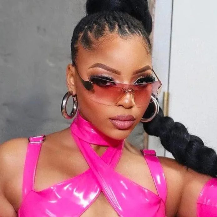 TONER Pink Y2K Rimless Sunglasses *As Seen On: Chloe Bailey* sold by Giant Vintage product image thumbnail 4