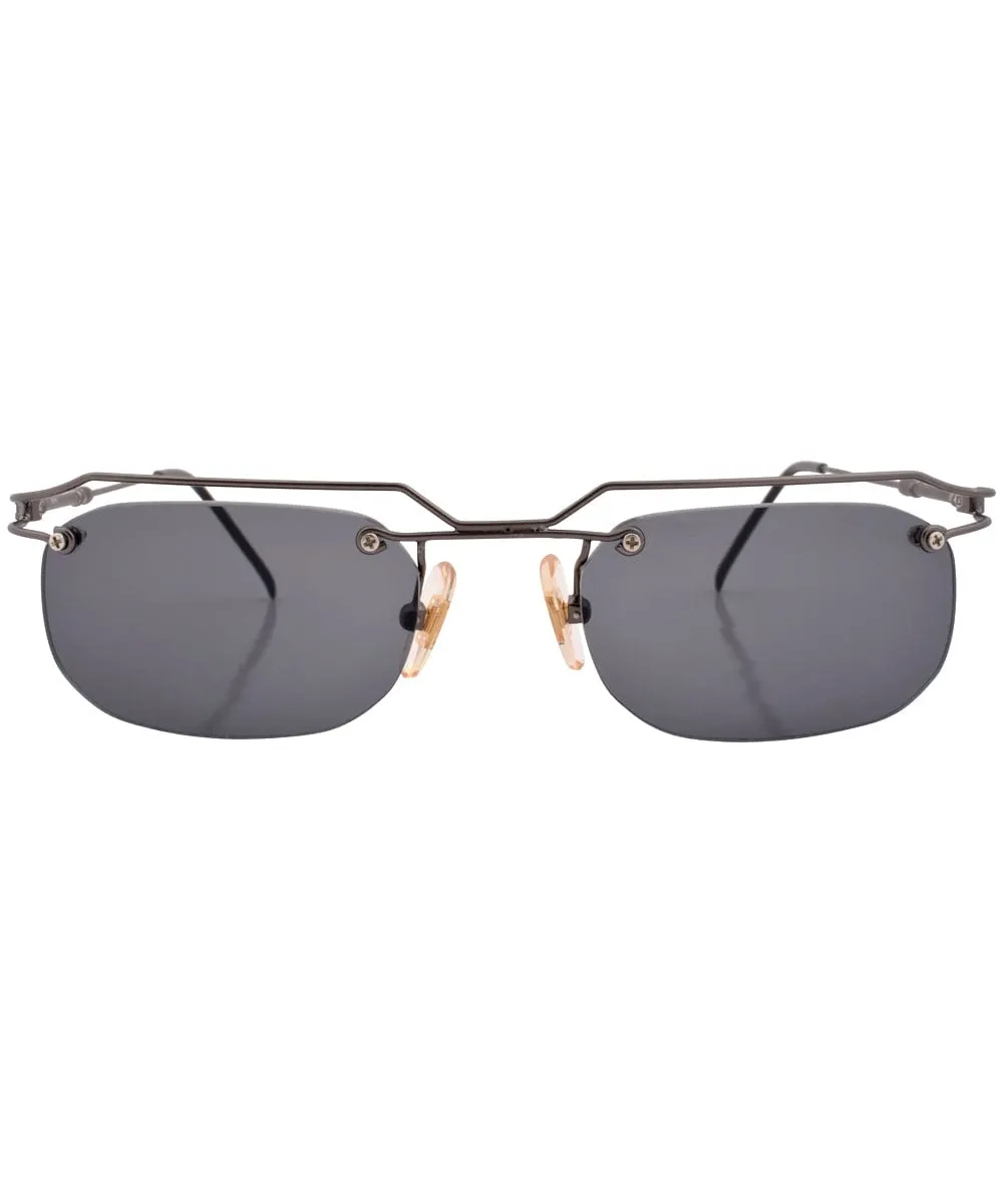 PLUS GOOD Gunmetal Rimless Sunglasses sold by Giant Vintage product image thumbnail 3
