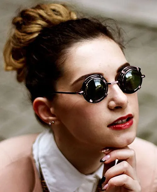 SHELDON Copper Round Sunglasses sold by Giant Vintage product image thumbnail 3