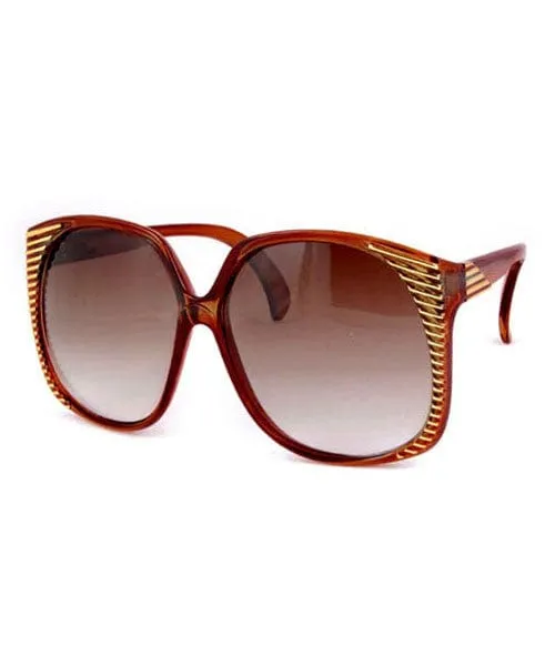 SANTA ANA Brown 70s Oversized Sunglasses sold by Giant Vintage product image thumbnail 2