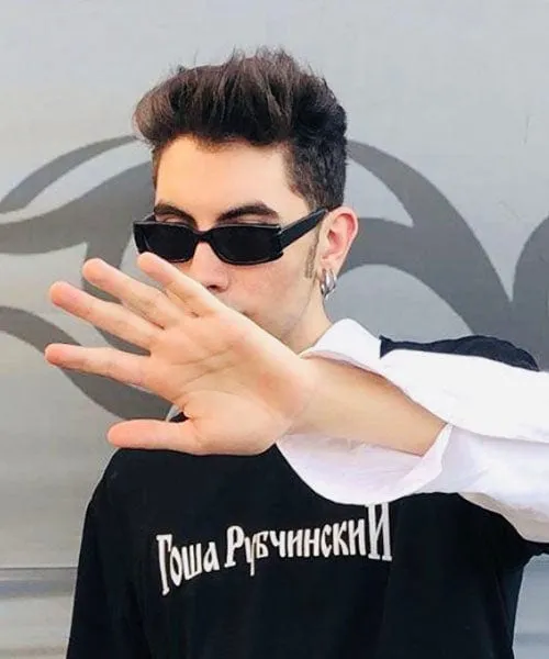 ZEPS Black Square Sunglasses sold by Giant Vintage product image thumbnail 3