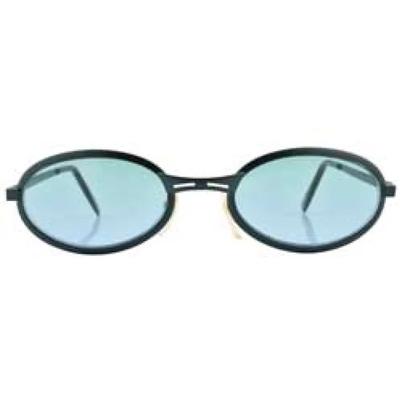 SMOOTCHIE Black/Aqua Oval Sunglasses sold by Giant Vintage