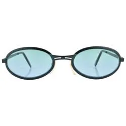 SMOOTCHIE Black/Aqua Oval Sunglasses sold by Giant Vintage