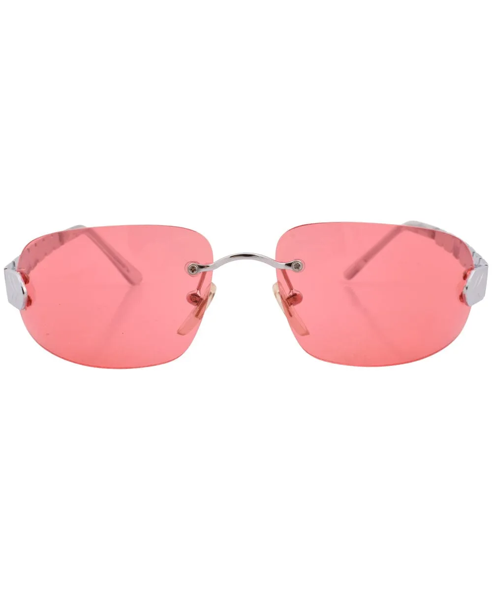 TAMPA Red Rimless Sunglasses sold by Giant Vintage product image thumbnail 3